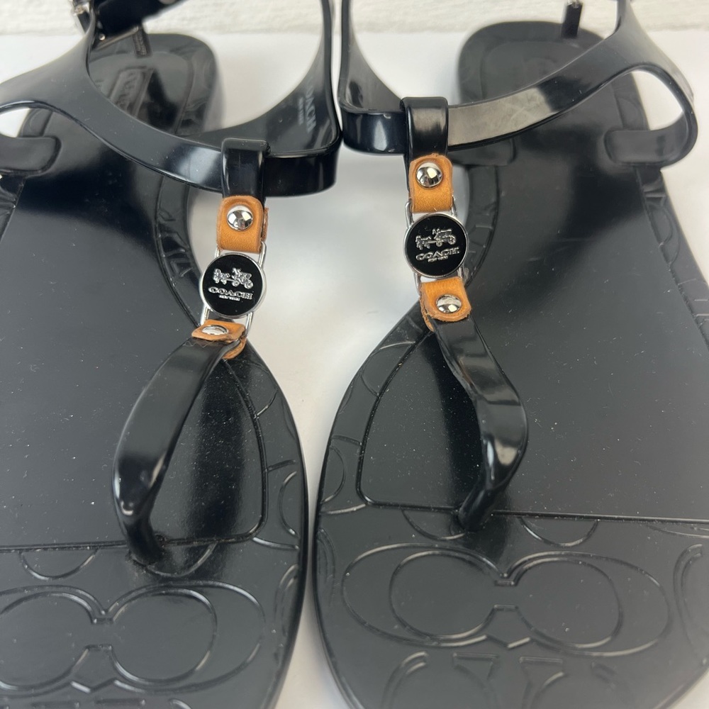 Coach Black Sandals with Silver and Brown Details - Picture 3 of 8